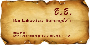 Bartakovics Berengár névjegykártya